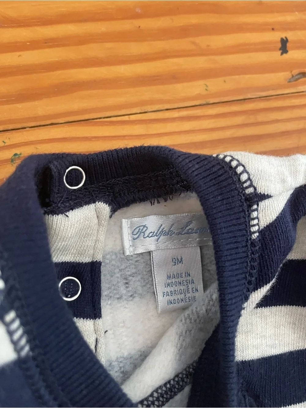 Ralph Lauren Striped Blue and White One Piece 9M